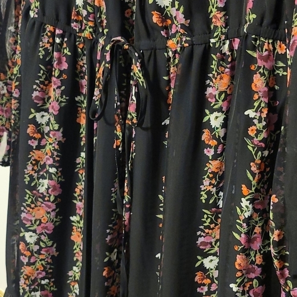 Julia Jordan Black multi Tiered Striped Chiffon Dress - Picture 7 of 10